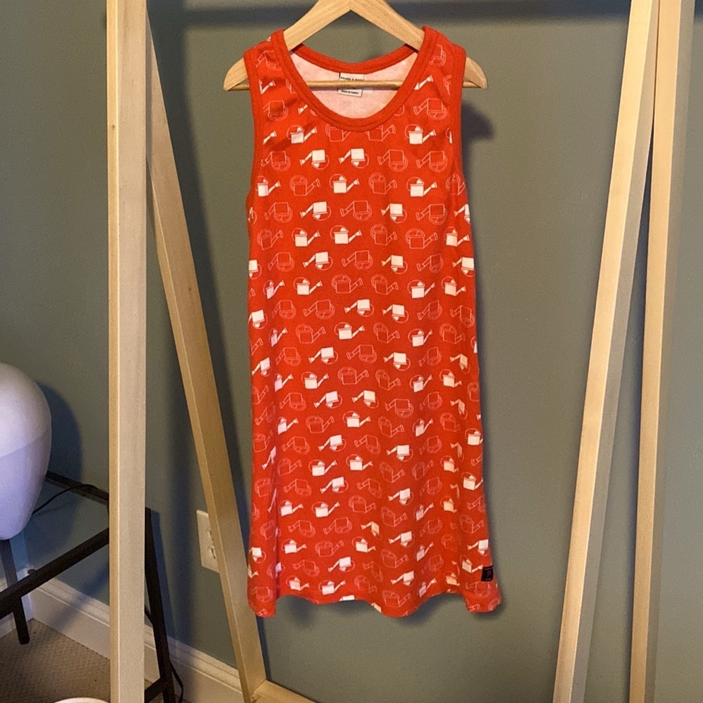 Polarn O. Pyret Sweden 6-8 years Orange Girls Watering Can Dress Preowned